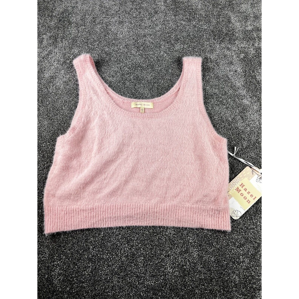 Hazel Moon pink sleeveless crop large NEW